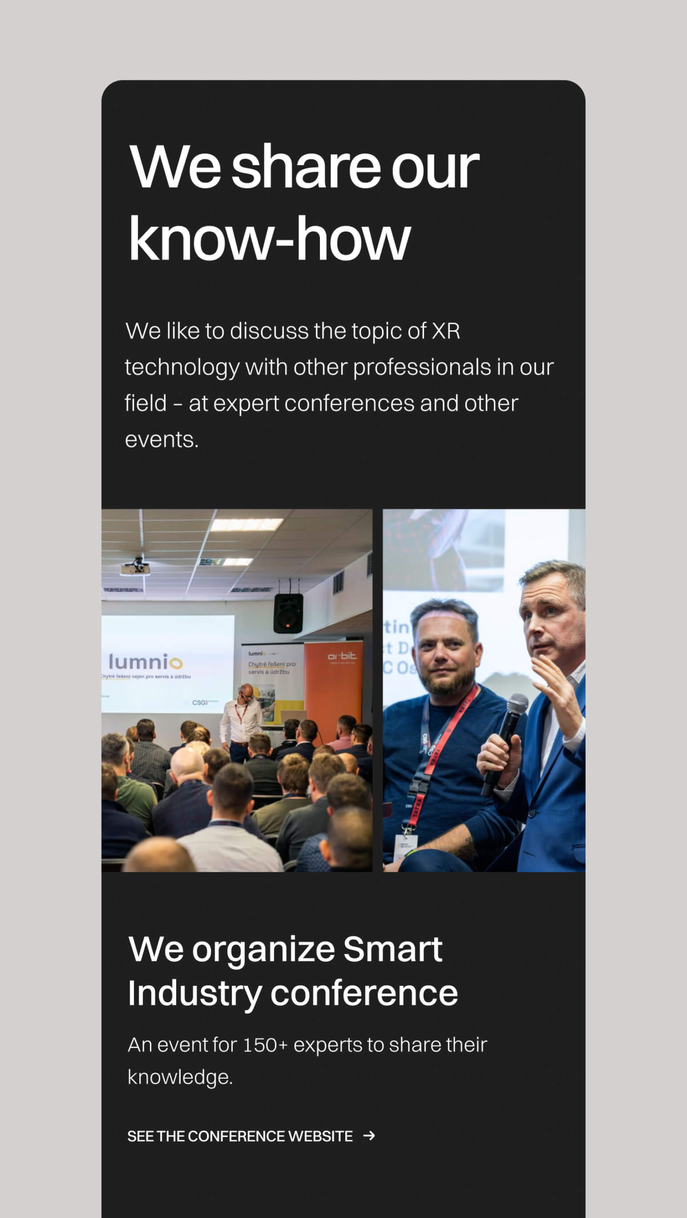 Konference o průmyslu a XR technologiích s odborníky na sdílení znalostí