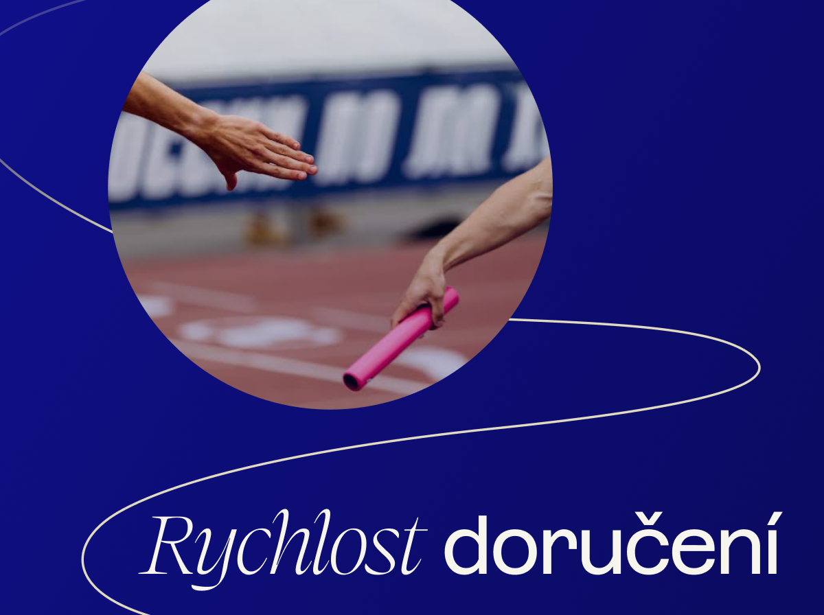 Předávání štafety mezi dvěma běžci symbolizuje rychlost doručení webu
