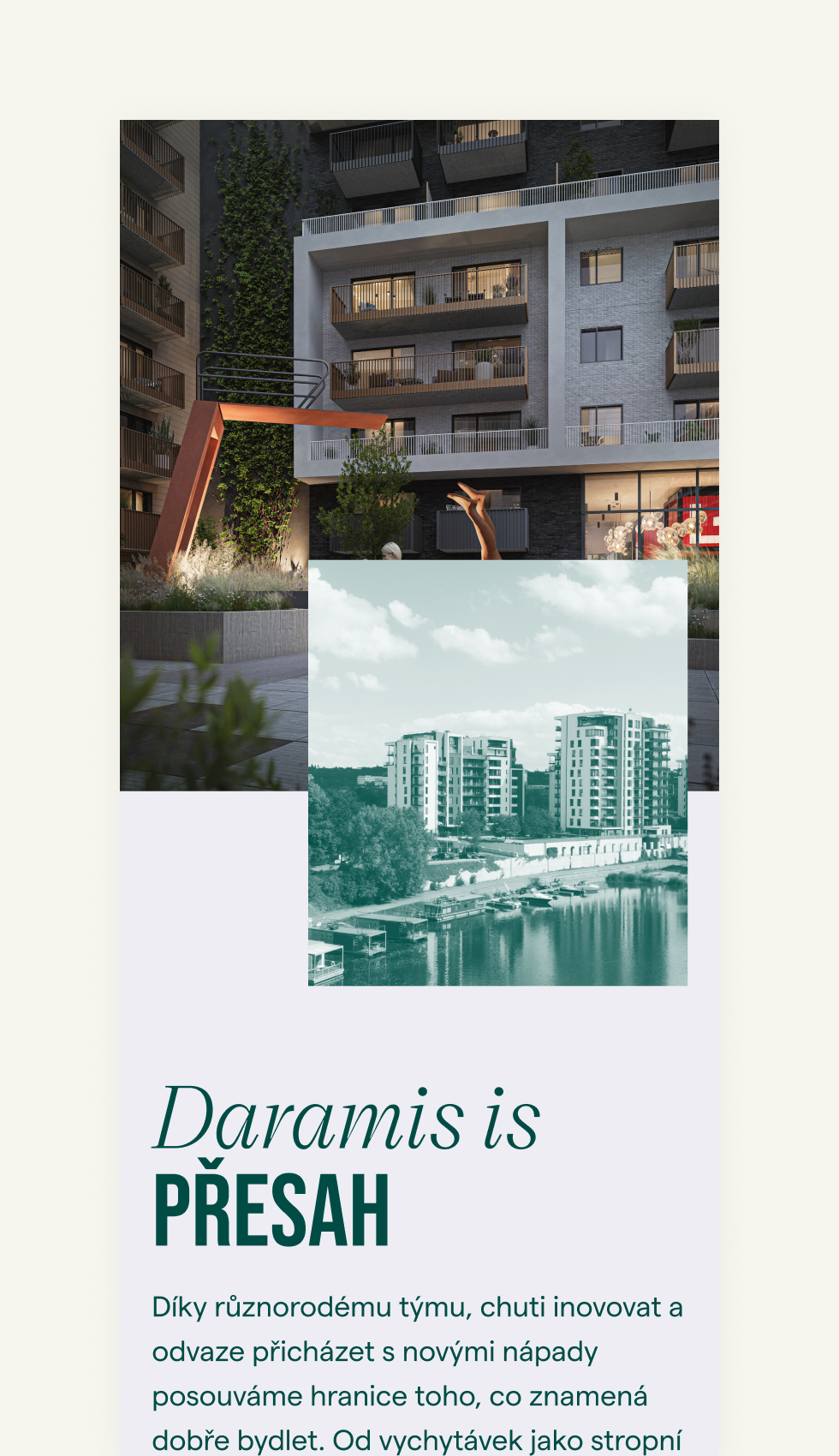 Moderní bytové domy s terasami od společnosti Daramis obklopené zelení a městským prostředím představují inovativní architekturu a pohodlné bydlení v městské části.